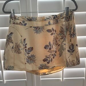 Abercrombie & Fitch Beige Floral Silk Skirt